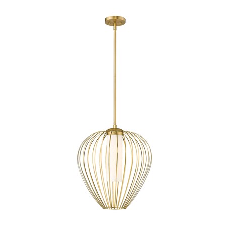 Z-Lite Savanti Pendant, 1-Light, 18 In.W x 19.5 In.H, Modern Gold/White Opal 7507-18MGLD